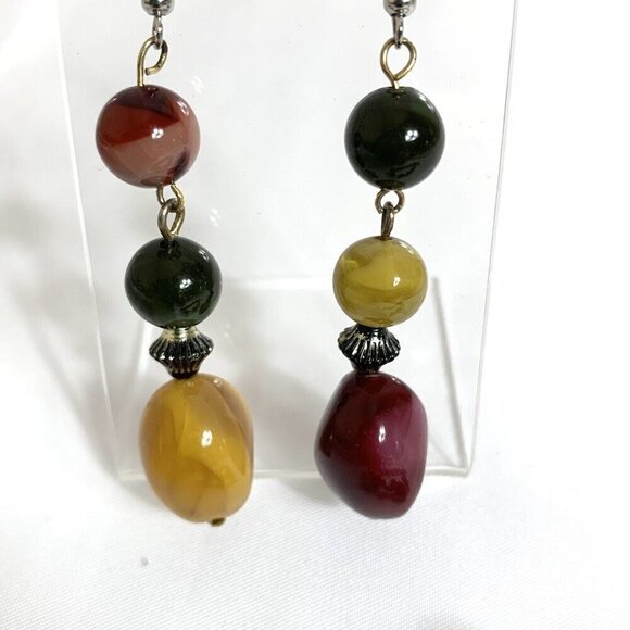 Boho Glass Bead Bracelet and Dangle Earrings Set - Picture 4 of 6